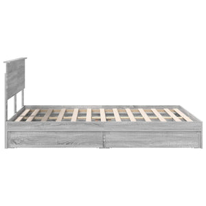 Κρεβάτι Αποθήκης Γκρίζο Σονομα 140 x 200 cm Επεξεργασμένο Ξύλο