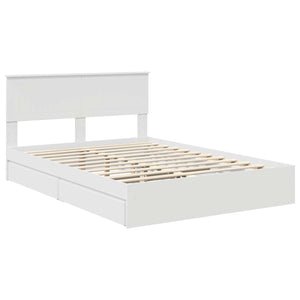 Κρεβάτι Αποθήκης Λευκό 135 x 190 cm Επεξεργασμένο Ξύλο - Pakobazaar