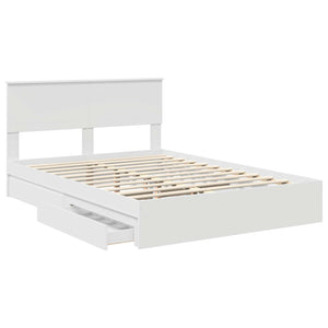 Κρεβάτι Αποθήκης Λευκό 135 x 190 cm Επεξεργασμένο Ξύλο - Pakobazaar