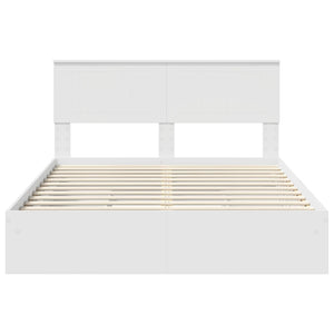 Κρεβάτι Αποθήκης Λευκό 135 x 190 cm Επεξεργασμένο Ξύλο - Pakobazaar