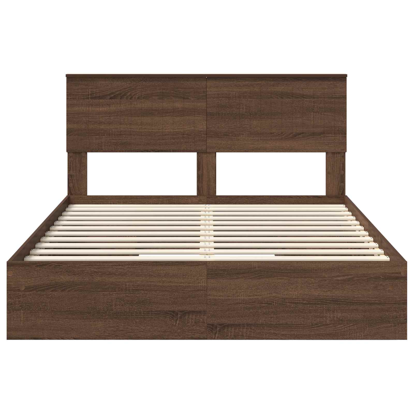 Κρεβάτι Αποθήκης Καφέ δρυς 135 x 190 cm Επεξεργασμένο Ξύλο