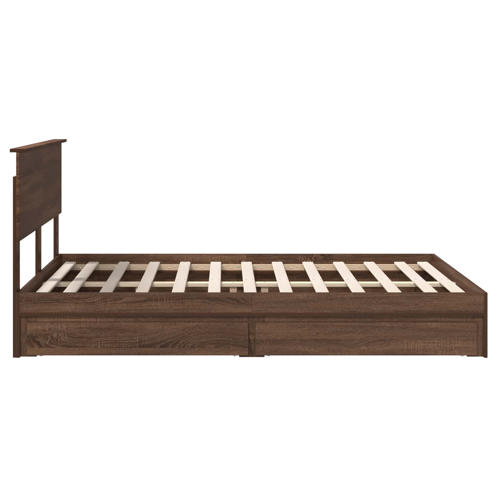Κρεβάτι Αποθήκης Καφέ δρυς 135 x 190 cm Επεξεργασμένο Ξύλο