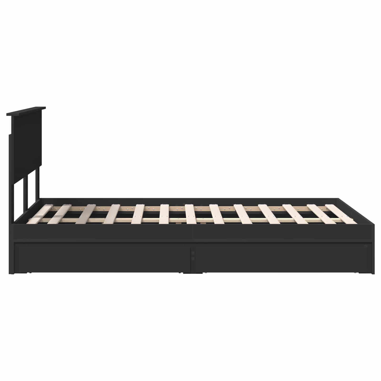 Κρεβάτι Αποθήκης Μαύρο 120 x 200 cm Επεξεργασμένο Ξύλο
