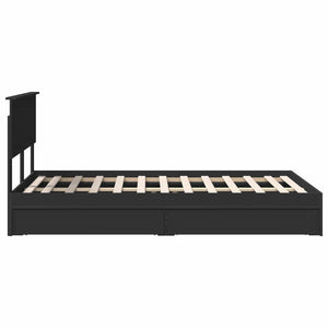 Κρεβάτι Αποθήκης Μαύρο 120 x 200 cm Επεξεργασμένο Ξύλο