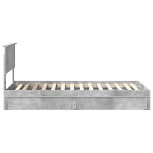 Κρεβάτι Αποθήκης Σκυρόδεμα Γκρι 90 x 200 cm Επεξεργασμένο Ξύλο - Pakobazaar