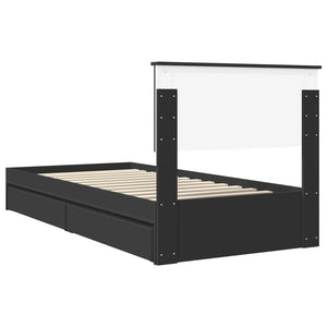 Κρεβάτι Αποθήκης Μαύρο 90 x 190 cm Επεξεργασμένο Ξύλο
