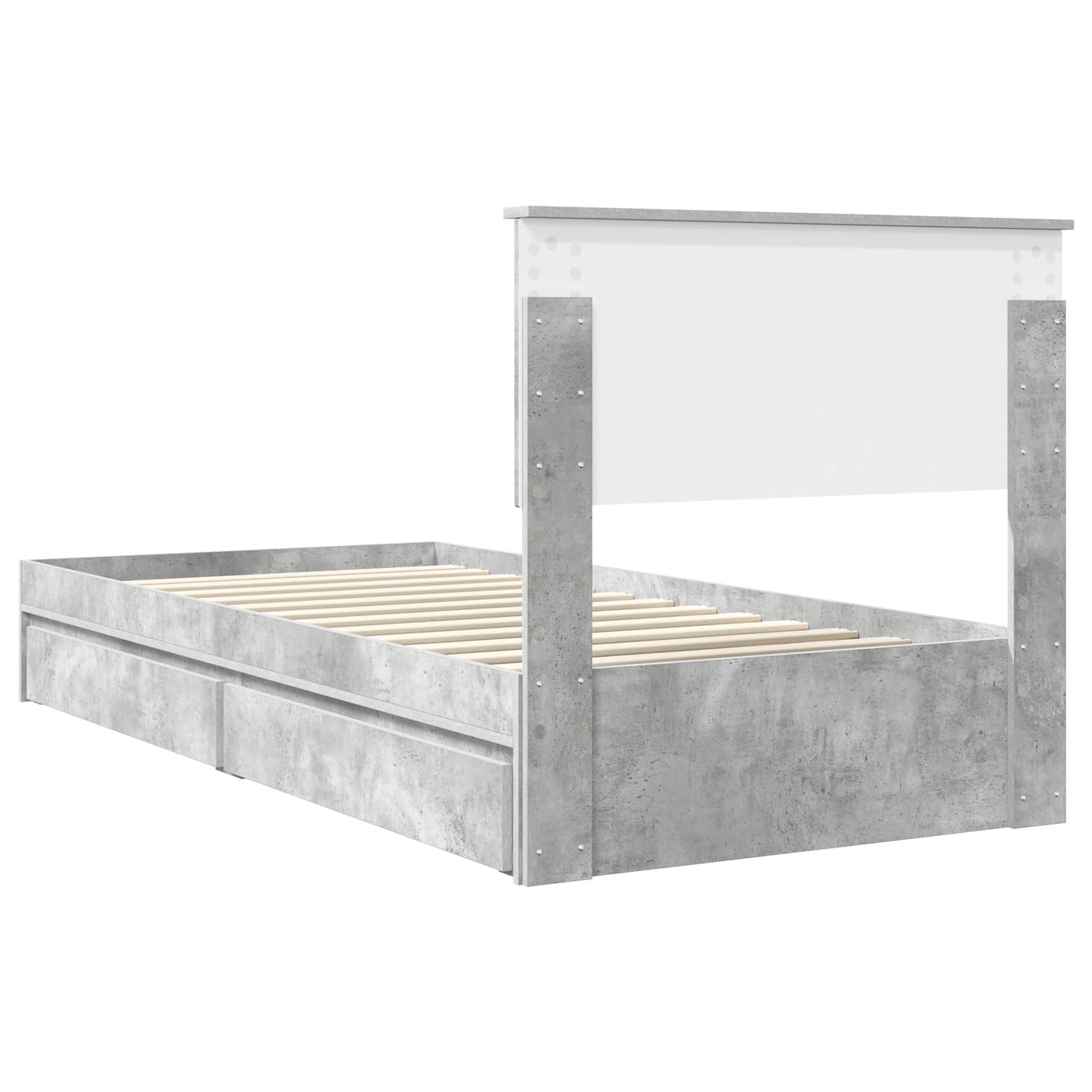 Κρεβάτι Αποθήκης Σκυρόδεμα Γκρι 90 x 190 cm Επεξεργασμένο ξύλο
