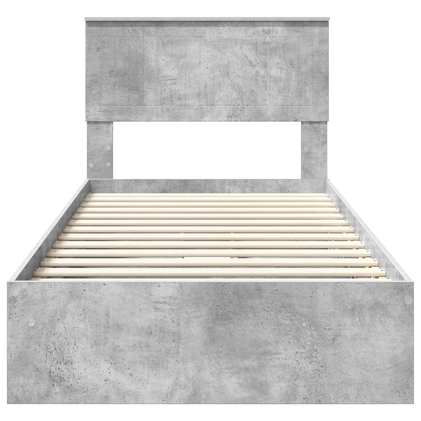 Κρεβάτι Αποθήκης Σκυρόδεμα Γκρι 90 x 190 cm Επεξεργασμένο ξύλο