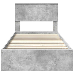Κρεβάτι Αποθήκης Σκυρόδεμα Γκρι 90 x 190 cm Επεξεργασμένο Ξύλο