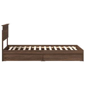 Κρεβάτι Αποθήκης Καφέ δρυς 90 x 190 cm Επεξεργασμένο Ξύλο
