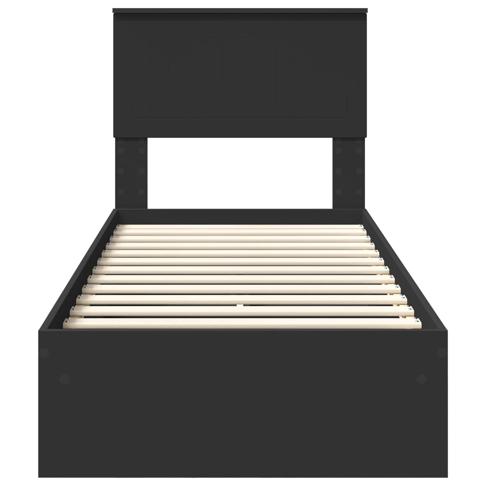 Κρεβάτι Αποθήκης Μαύρο 75 x 190 cm Επεξεργασμένο ξύλο