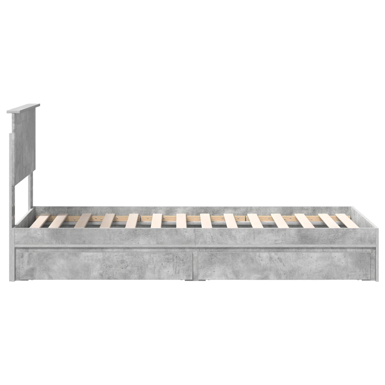 Κρεβάτι Αποθήκης Σκυρόδεμα Γκρι 75 x 190 cm Επεξεργασμένο ξύλο