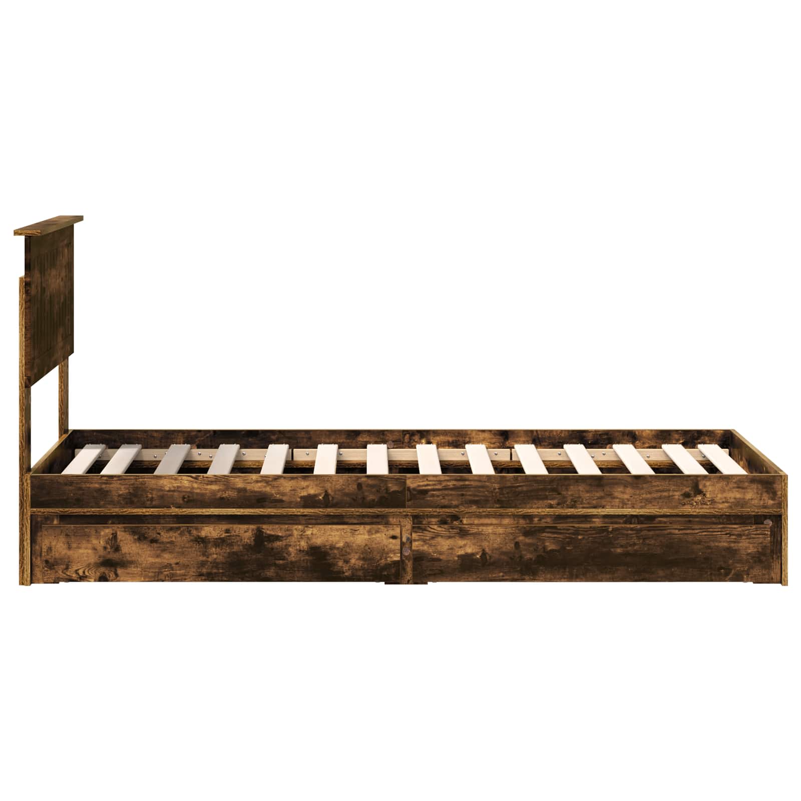 Κρεβάτι Αποθήκης Καπνιστό Δρύς 75 x 190 cm Επεξεργασμένο ξύλο