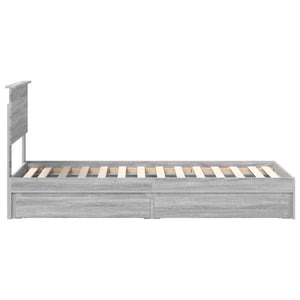 Κρεβάτι Αποθήκης Γκρίζο Σονομα 75 x 190 cm Επεξεργασμένο Ξύλο