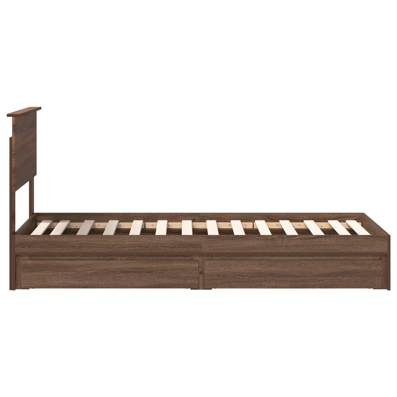 Κρεβάτι Αποθήκης Καφέ δρυς 75 x 190 cm Επεξεργασμένο ξύλο