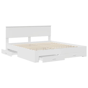 Σκελετός Κρεβατιού Λευκό 180 x 200 cm Επεξεργασμένο Ξύλο
