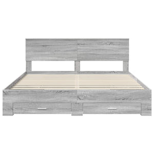Σκελετός Κρεβατιού Γκρι Sonoma 180 x 200 cm Επεξεργασμένο Ξύλο