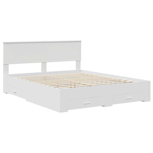 Σκελετός Κρεβατιού Λευκό 160 x 200 cm Επεξεργασμένο Ξύλο