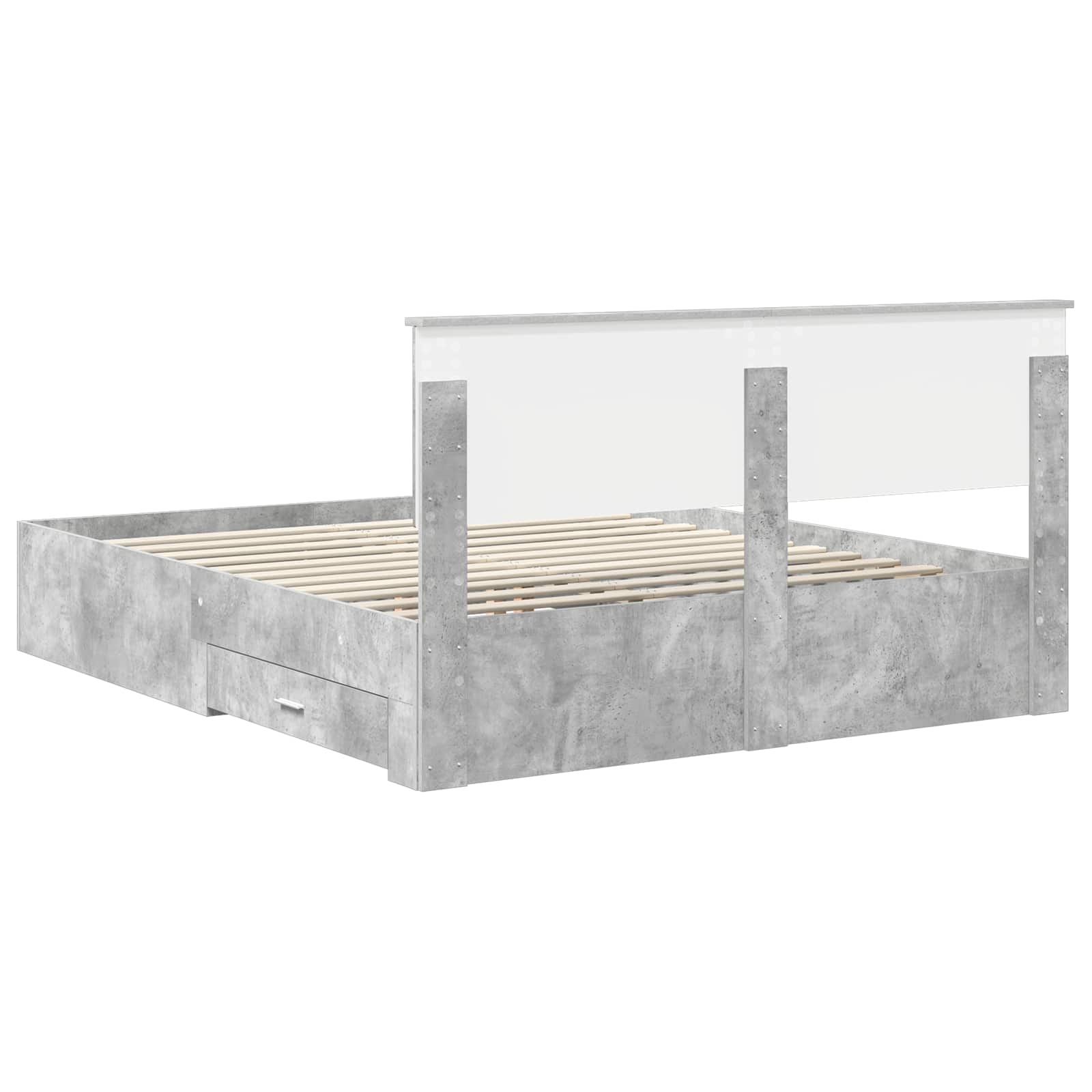 Σκελετός Κρεβατιού με κεφαλάρι Σκυρόδεμα Γκρι 160 x 200 cm
