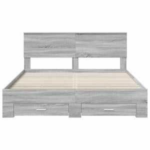Σκελετός Κρεβατιού Γκρι Sonoma 160 x 200 cm Επεξεργασμένο Ξύλο