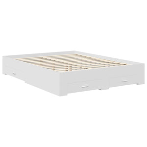 Σκελετός Κρεβατιού Λευκό 150 x 200 cm Επεξεργασμένο Ξύλο