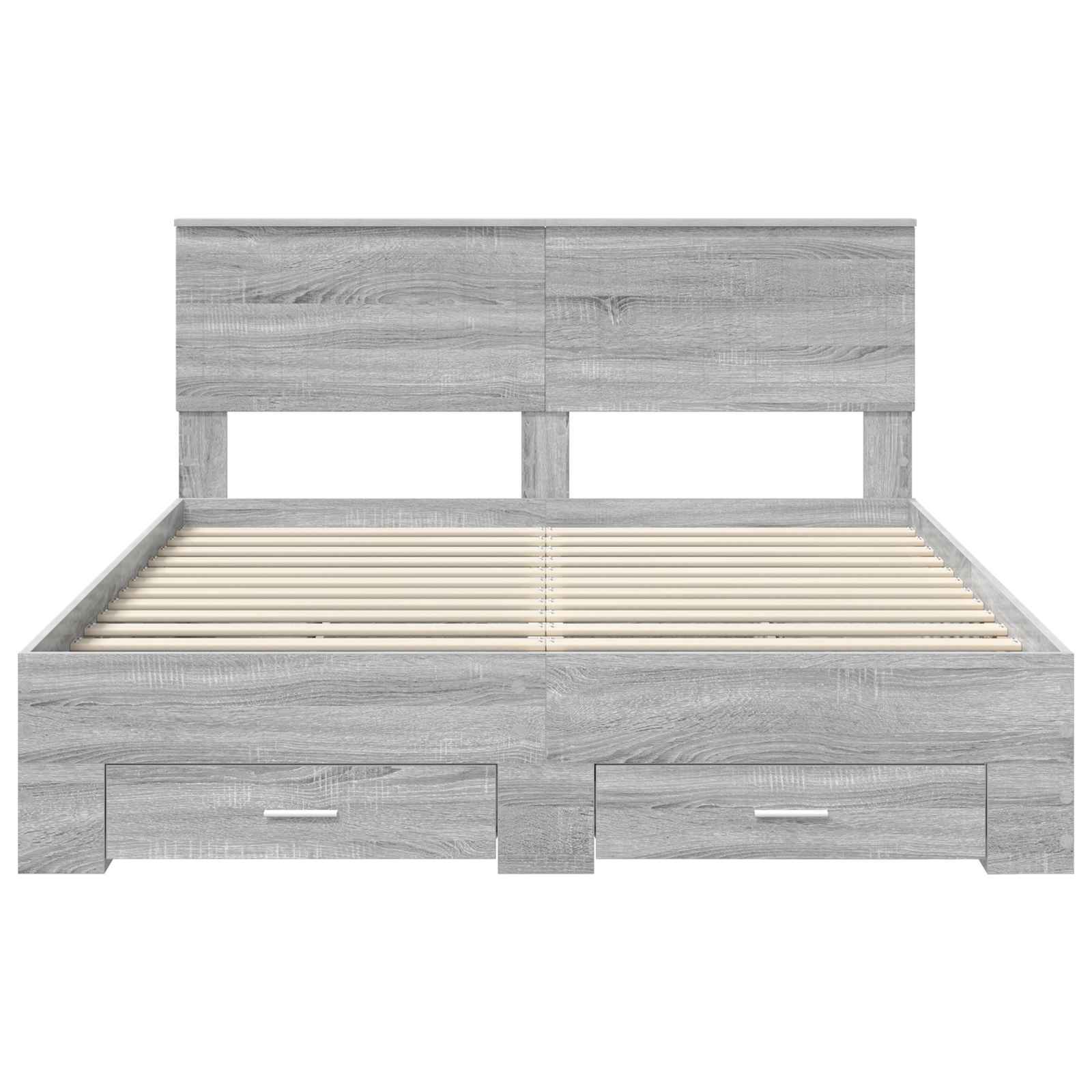 Σκελετός Κρεβατιού Γκρι Sonoma 150 x 200 cm Επεξεργασμένο Ξύλο - Pakobazaar