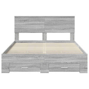 Σκελετός Κρεβατιού Γκρι Sonoma 140 x 200 cm Επεξεργασμένο Ξύλο