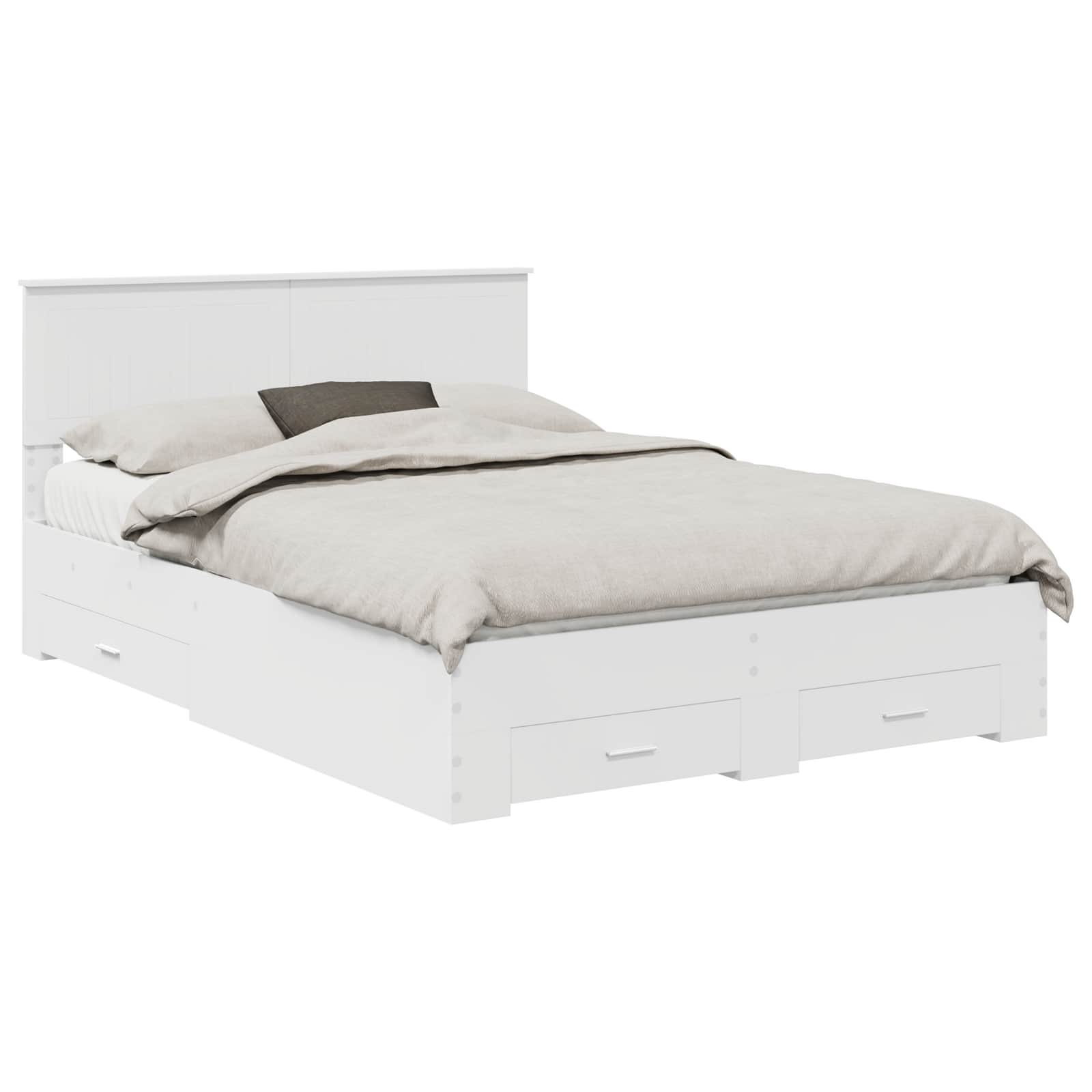 Σκελετός Κρεβατιού Λευκό 140 x 190 cm Επεξεργασμένο ξύλο