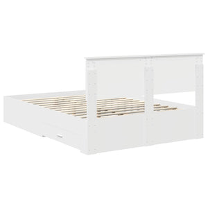 Σκελετός Κρεβατιού Λευκό 140 x 190 cm Επεξεργασμένο Ξύλο