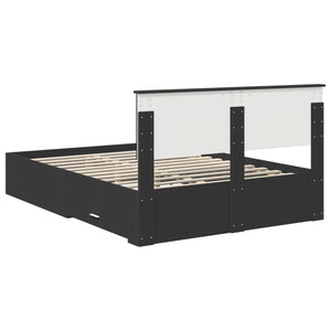 Σκελετός Κρεβατιού Μαύρο 140 x 190 cm Επεξεργασμένο Ξύλο
