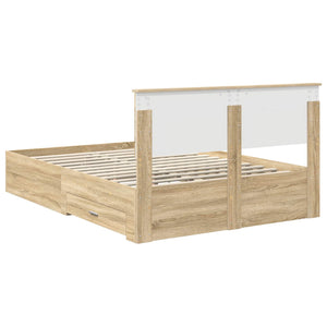 Σκελετός Κρεβατιού Sonoma Δρυς 140 x 190 cm Επεξεργασμένο Ξύλο