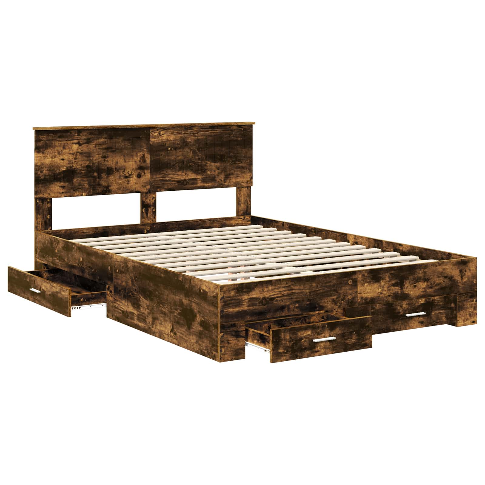 Σκελετός Κρεβατιού με κεφαλάρι Καπνιστό Δρύς 140 x 190 cm