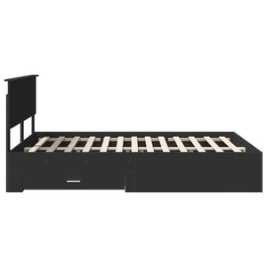 Σκελετός Κρεβατιού Μαύρο 135 x 190 cm Επεξεργασμένο Ξύλο