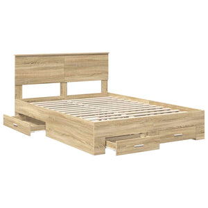 Σκελετός Κρεβατιού Sonoma Δρυς 135 x 190 cm Επεξεργασμένο Ξύλο