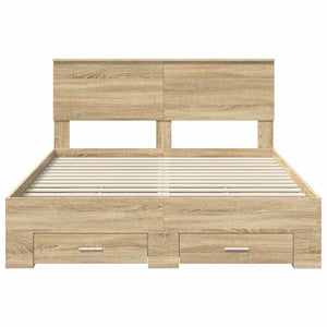 Σκελετός Κρεβατιού Sonoma Δρυς 135 x 190 cm Επεξεργασμένο Ξύλο