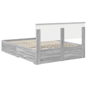 Σκελετός Κρεβατιού Γκρι Sonoma 135 x 190 cm Επεξεργασμένο Ξύλο