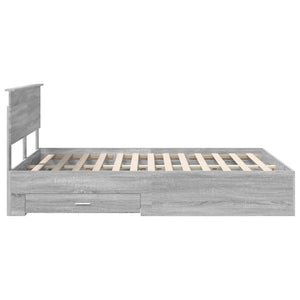 Σκελετός Κρεβατιού Γκρι Sonoma 135 x 190 cm Επεξεργασμένο Ξύλο