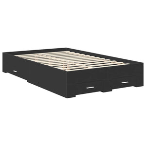 Σκελετός Κρεβατιού Μαύρο 120 x 190 cm Επεξεργασμένο Ξύλο - Pakobazaar