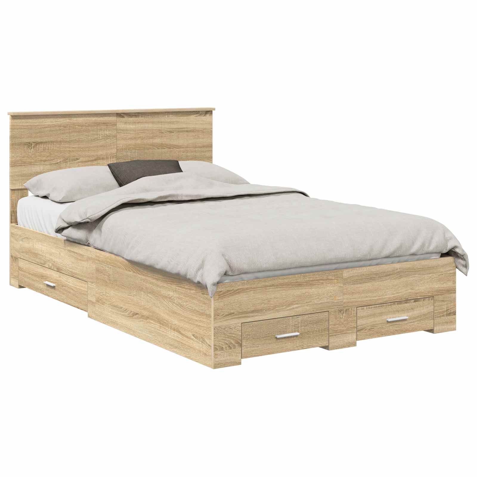 Σκελετός Κρεβατιού Sonoma Δρυς 120 x 190 cm Επεξεργασμένο Ξύλο - Pakobazaar