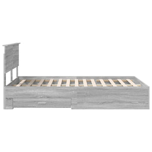 Σκελετός Κρεβατιού Γκρι Sonoma 120 x 190 cm Επεξεργασμένο Ξύλο