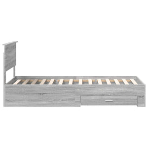 Σκελετός Κρεβατιού Γκρι Sonoma 90 x 200 cm Επεξεργασμένο Ξύλο