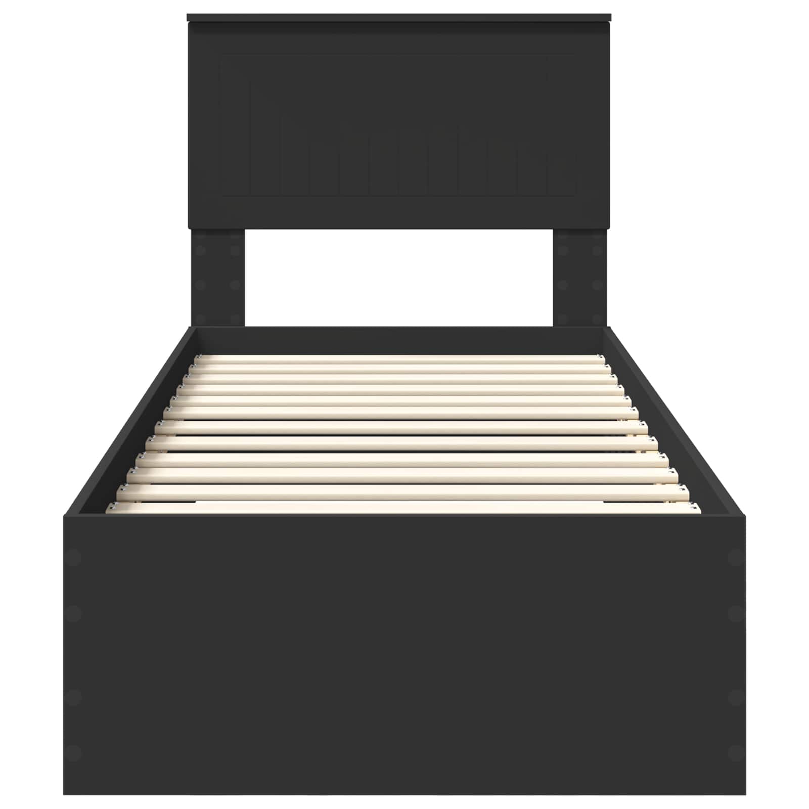 Σκελετός Κρεβατιού με κεφαλάρι Μαύρο και Ασημί 75 x 190 cm