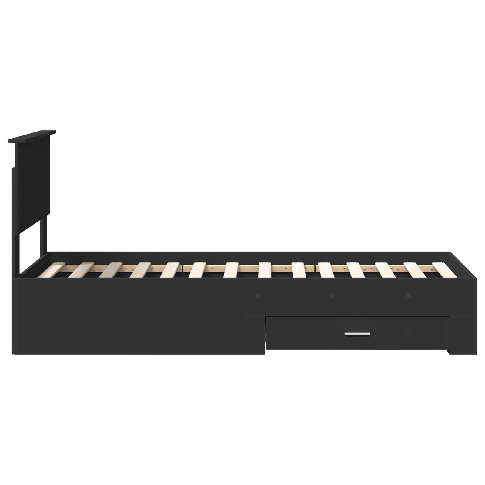 Σκελετός Κρεβατιού με κεφαλάρι Μαύρο και Ασημί 75 x 190 cm