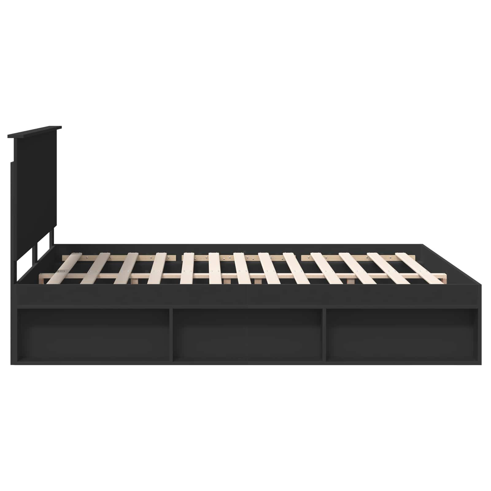 Σκελετός Κρεβατιού Μαύρο 160 x 200 cm Στερεά ξυλεία πεύκου