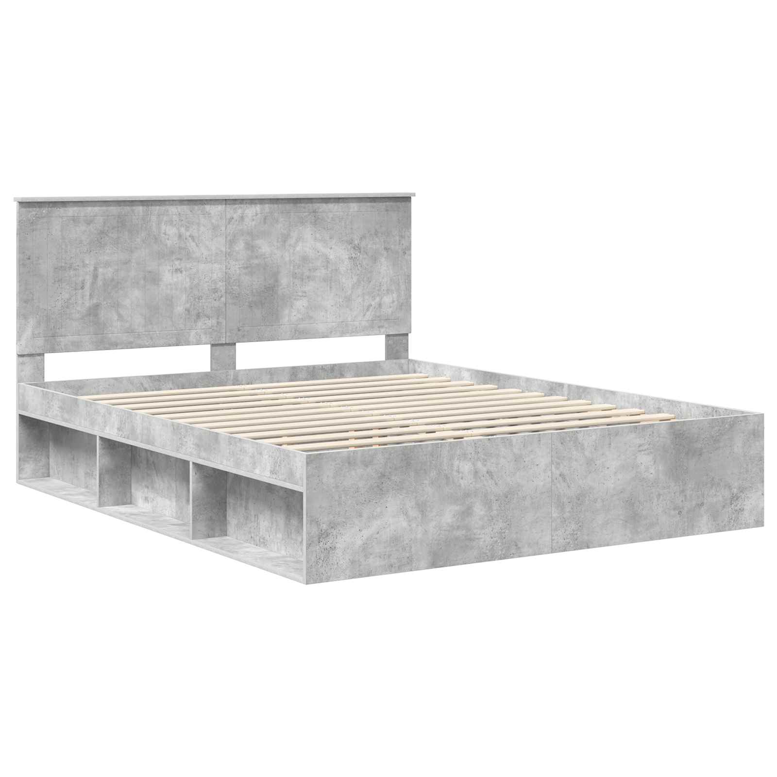 Σκελετός Κρεβατιού Σκυρόδεμα 160 x 200 cm Στερεά ξυλεία πεύκου