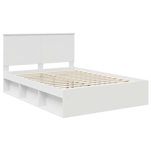 Σκελετός Κρεβατιού Λευκό 140 x 200 cm Στερεά ξυλεία πεύκου