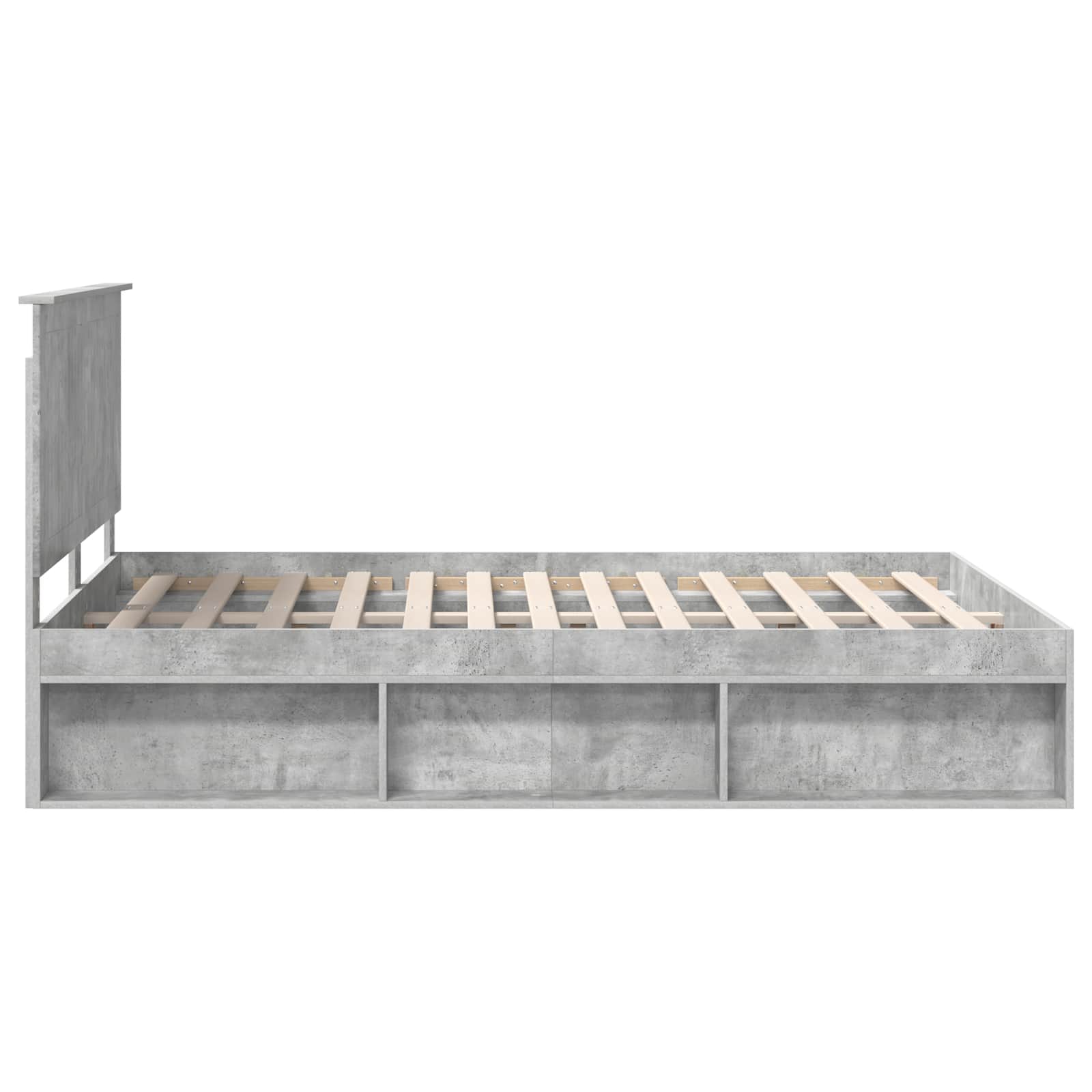 Σκελετός Κρεβατιού Σκυρόδεμα 140 x 190 cm Στερεά ξυλεία πεύκου