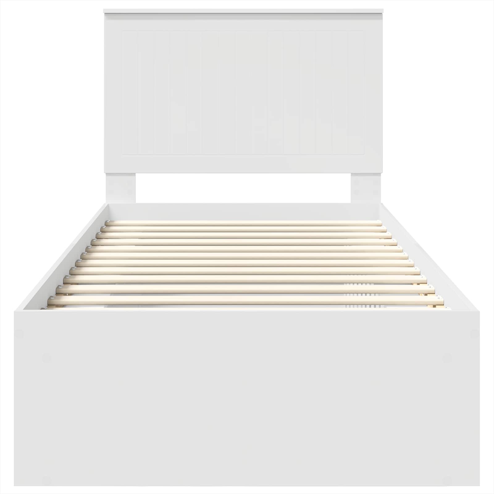 Σκελετός Κρεβατιού Λευκό 90 x 200 cm Στερεά ξυλεία πεύκου
