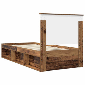 Σκελετός Κρεβατιού Παλιό ξύλο 90 x 190 cm Στερεά ξυλεία πεύκου