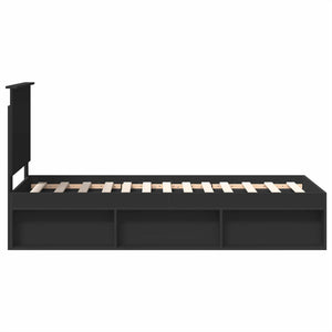 Σκελετός Κρεβατιού Μαύρο 75 x 190 cm Στερεά ξυλεία πεύκου